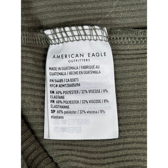 American Eagle Ribbed Bodysuit Olive Tank Top Style S/P/CH - Picture 5 of 11